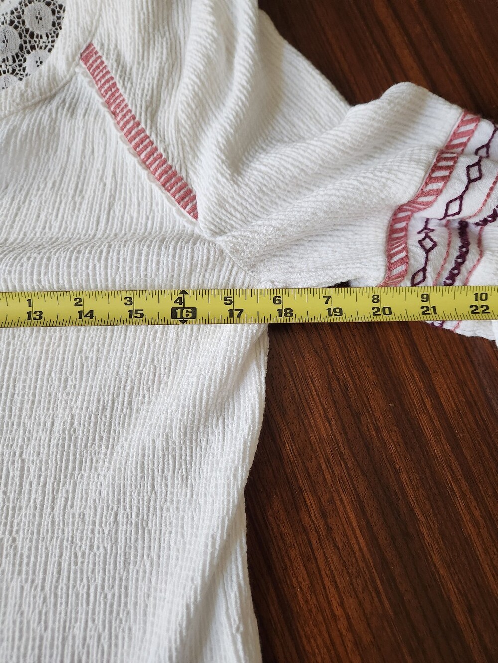 Skies Are Blue White Embroidered Long-Sleeve Women’s Top - Picture 9 of 10
